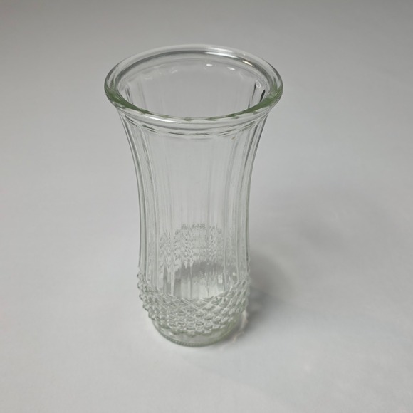 Hoosier Glass Other - Hoosier‎ Glass 4089-A Clear Ribbed Diamond Quilted Flared Flower Vase 10 Inch